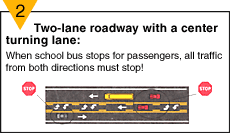 Two-lane roadway with a center turning lane